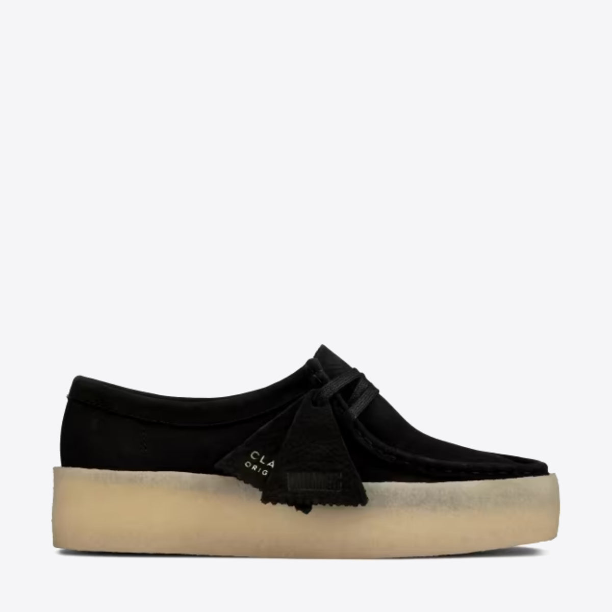 CLARKS Womens Wallabee Cup Black Nubuck - Image 1