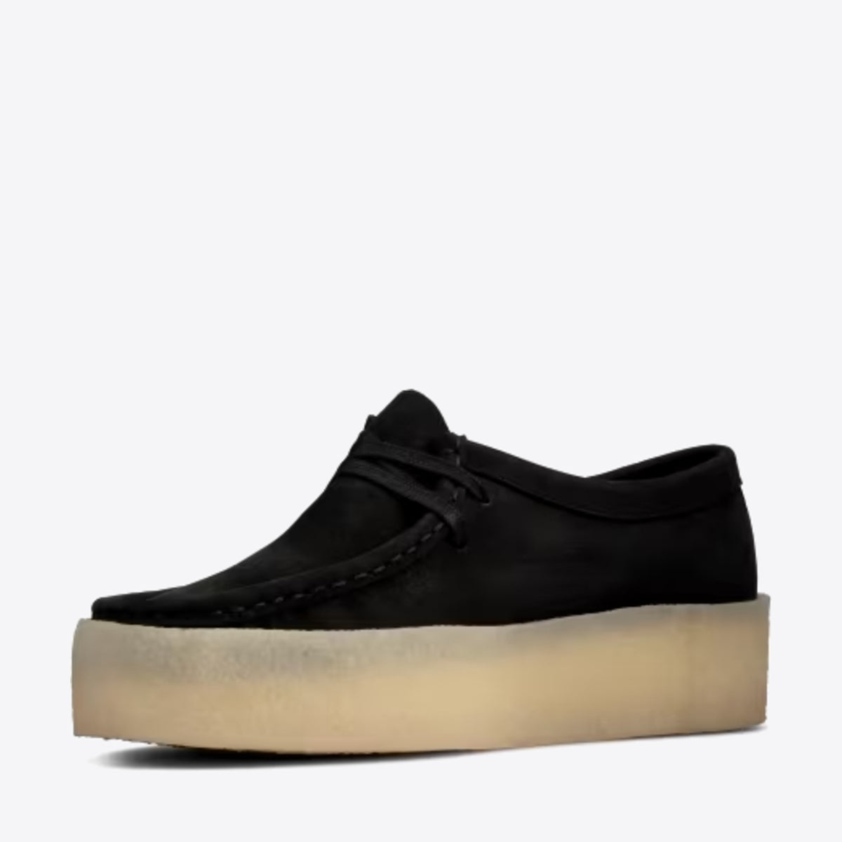 CLARKS Womens Wallabee Cup Black Nubuck - Image 4