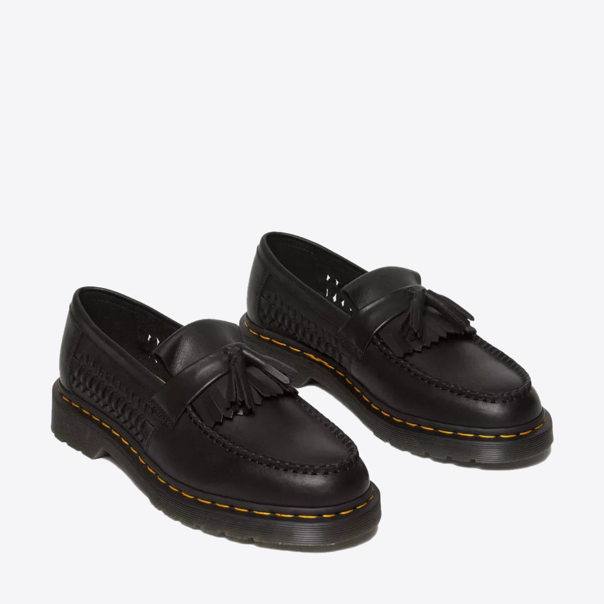 Buy DR MARTENS Adrian Woven Leather Tassel Loafer - Black | Online 