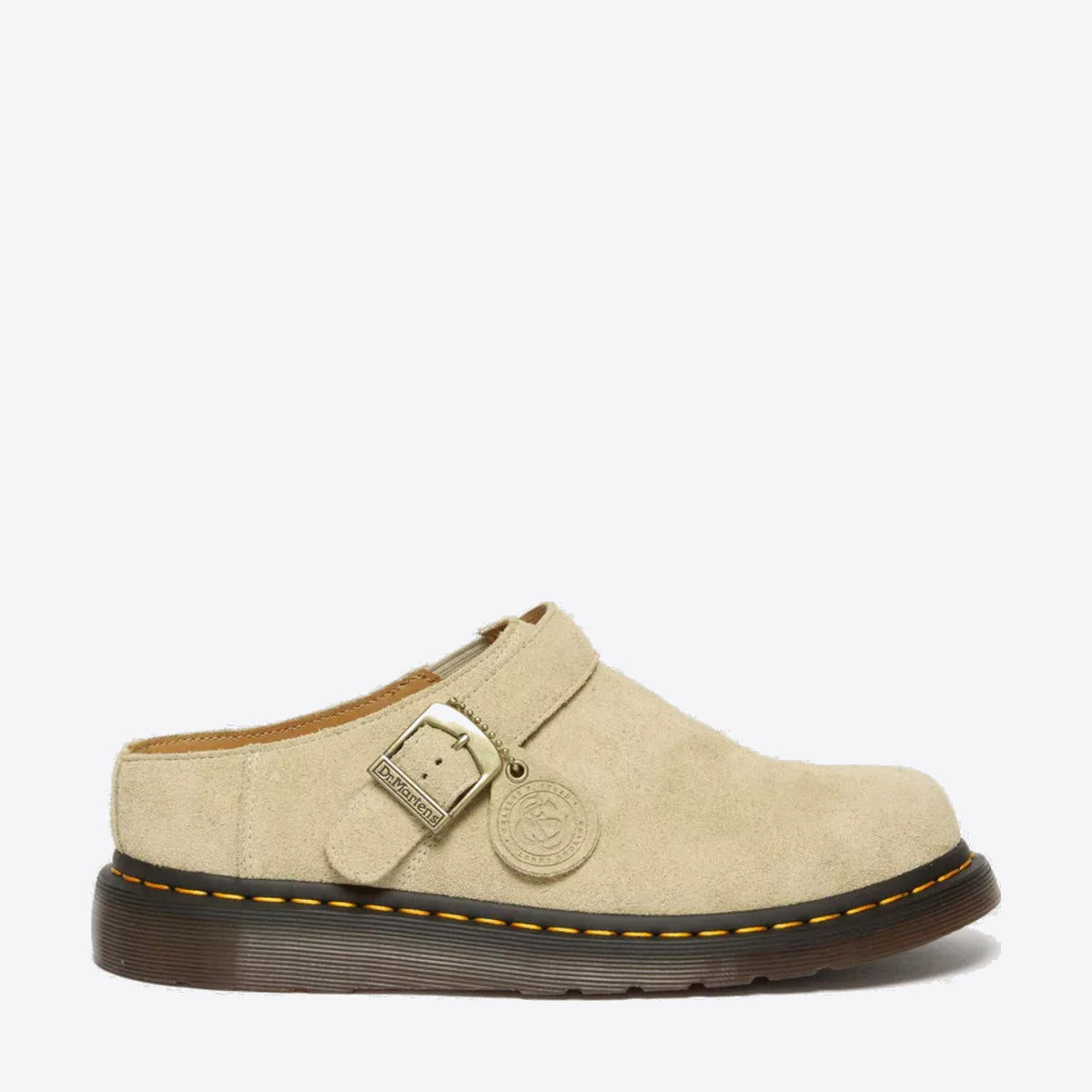 DR MARTENS Isham Desert Oasis Suede Mules Parchment - Image 1