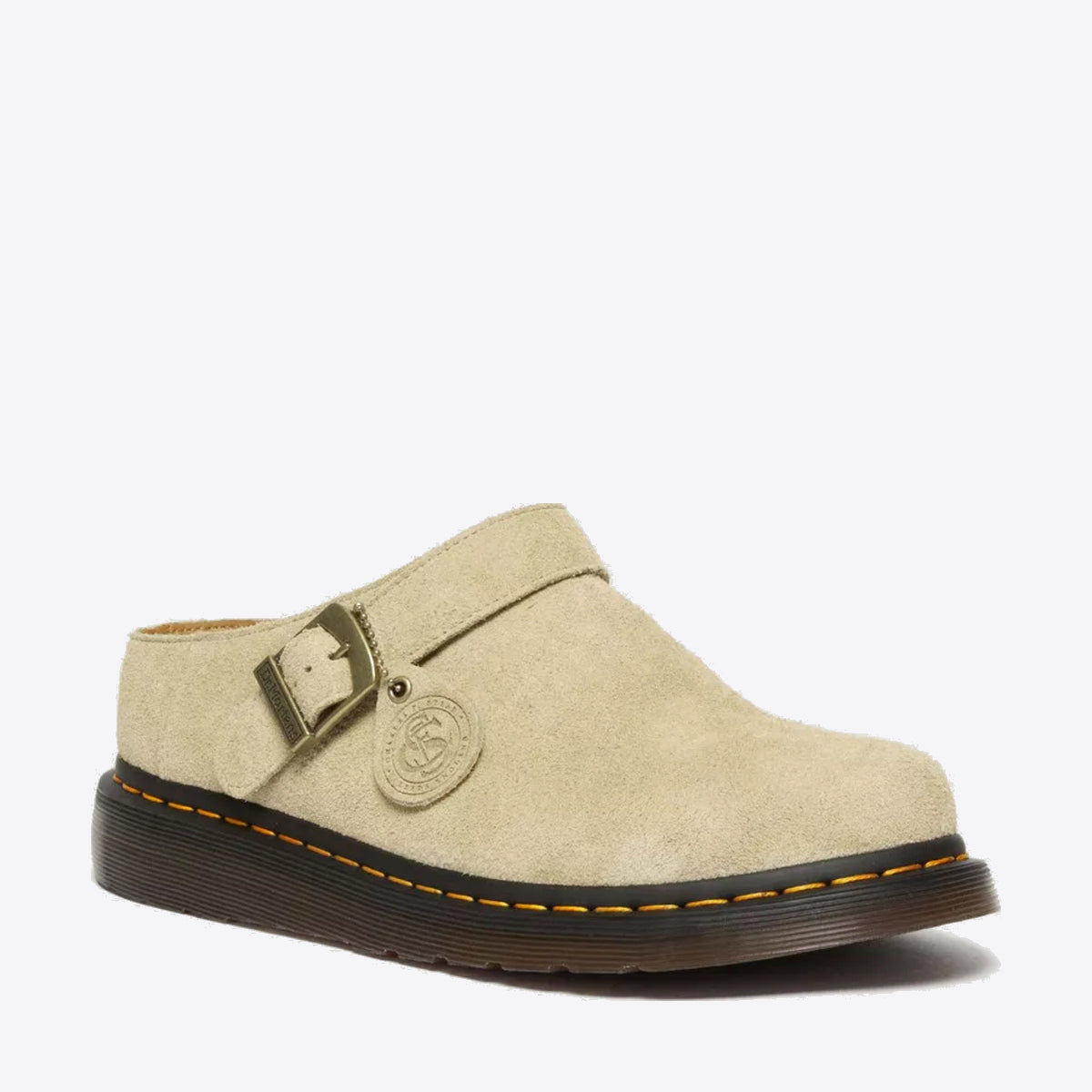 DR MARTENS Isham Desert Oasis Suede Mules Parchment - Image 3