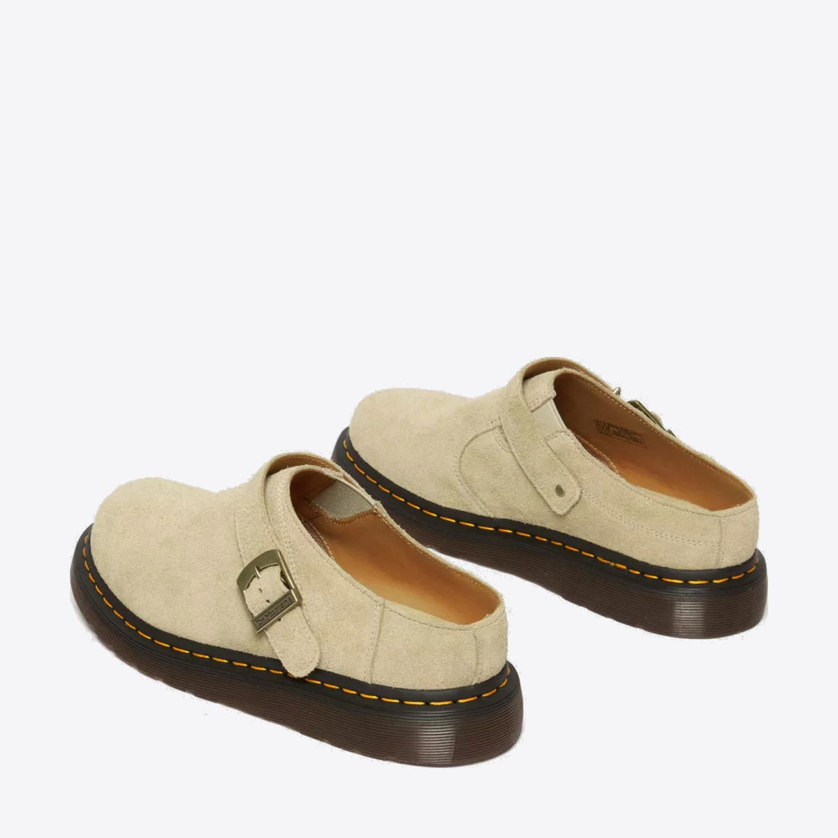 DR MARTENS Isham Desert Oasis Suede Mules Parchment - Image 6