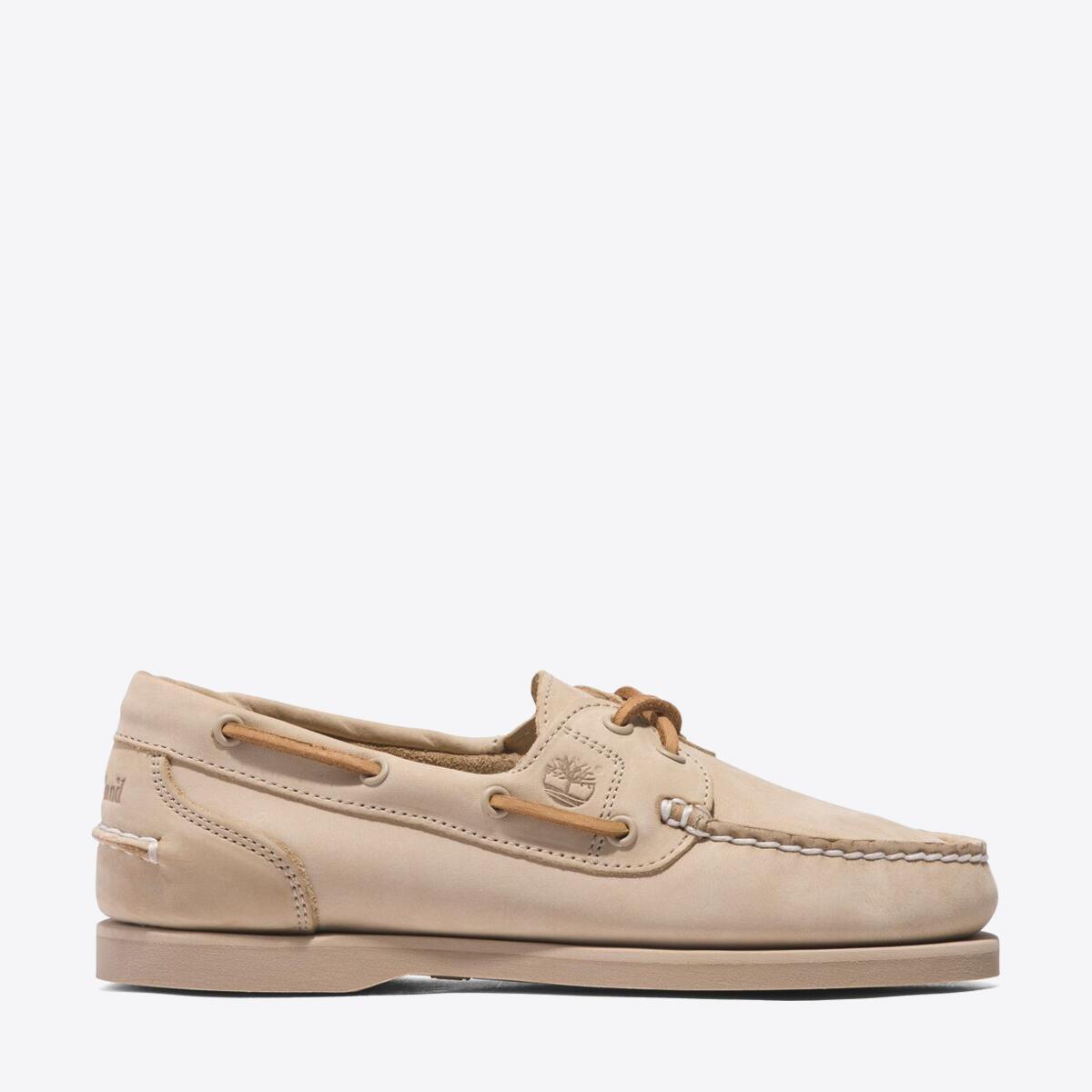 TIMBERLAND Womens Classic 2-Eye Boat Shoe Light Beige Nubuck - Image 1