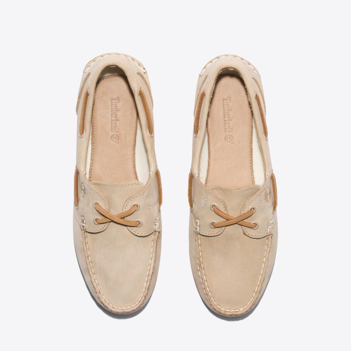 TIMBERLAND Womens Classic 2-Eye Boat Shoe Light Beige Nubuck - Image 2