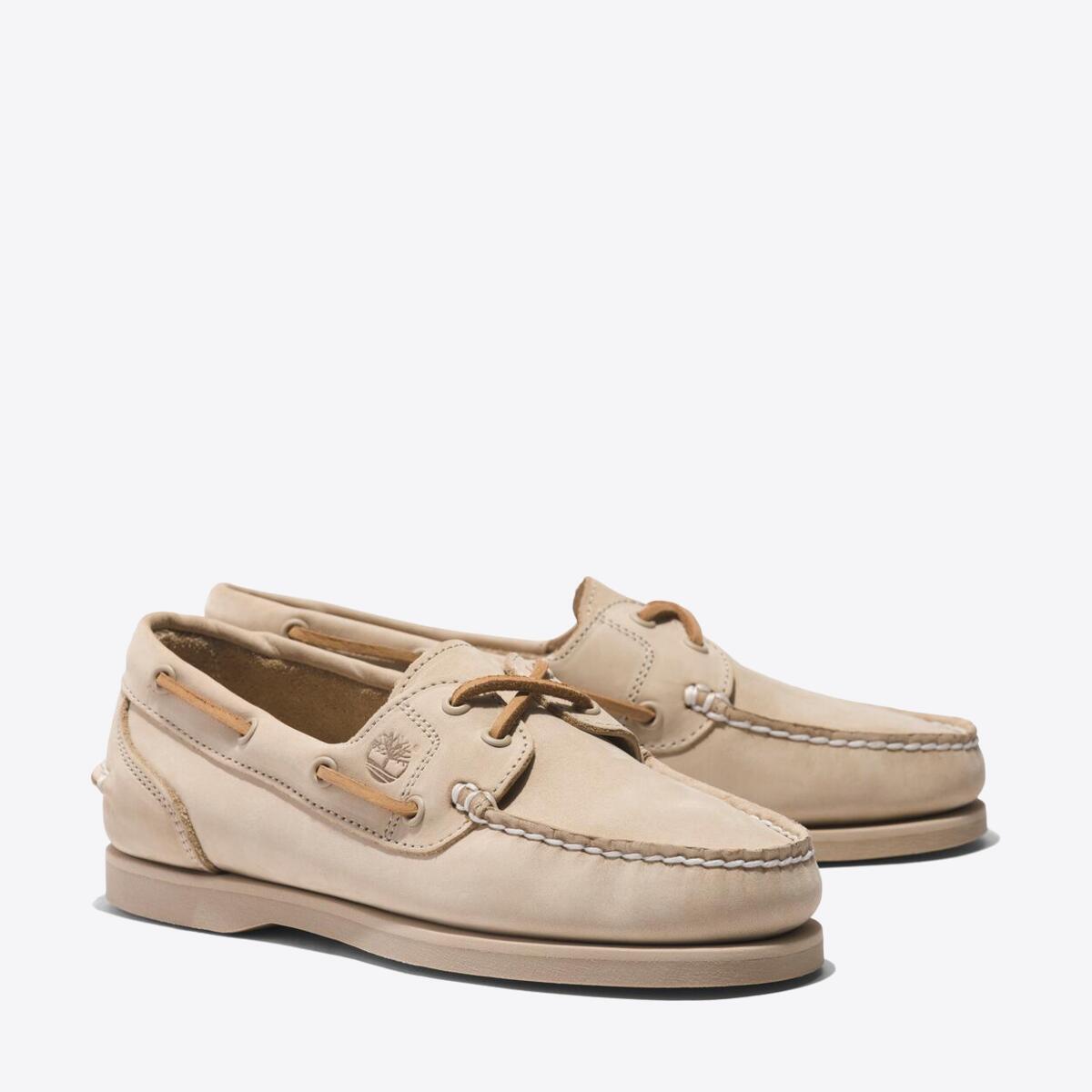 TIMBERLAND Womens Classic 2-Eye Boat Shoe Light Beige Nubuck - Image 4