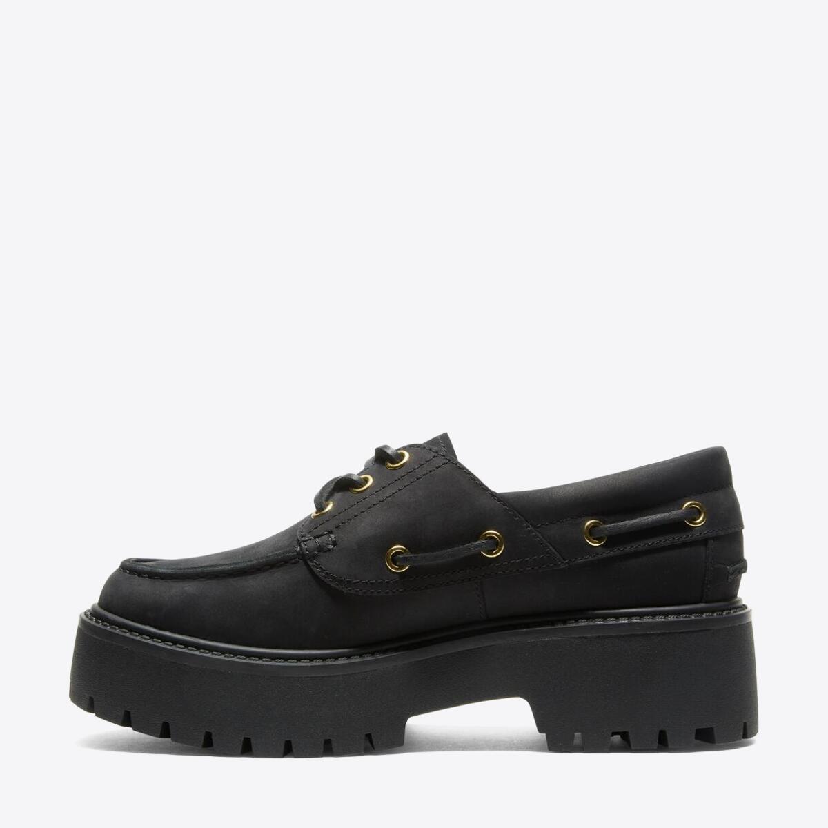 TIMBERLAND Womens Stone Street 3-Eye Lug Black - Image 6