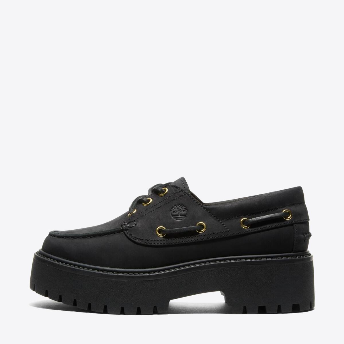 TIMBERLAND Womens Stone Street 3-Eye Lug Black - Image 7