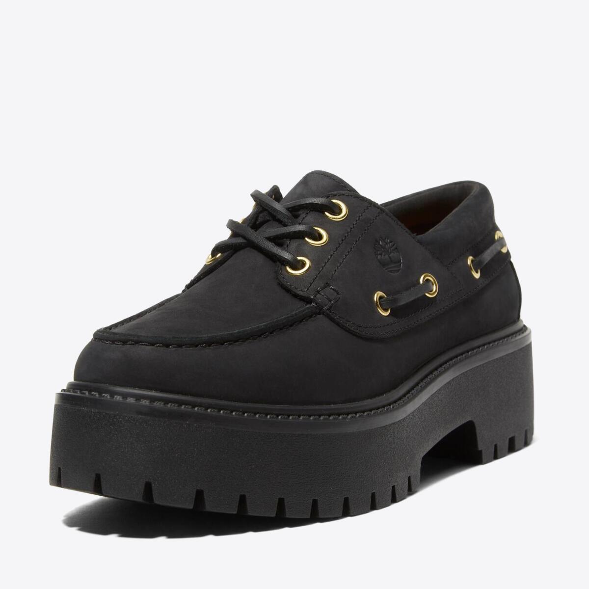 TIMBERLAND Womens Stone Street 3-Eye Lug Black - Image 8