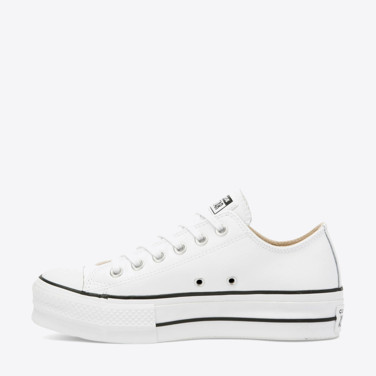 Buy CONVERSE Chuck Taylor All Star Leather Lift Low White Black Online Pat Menzies