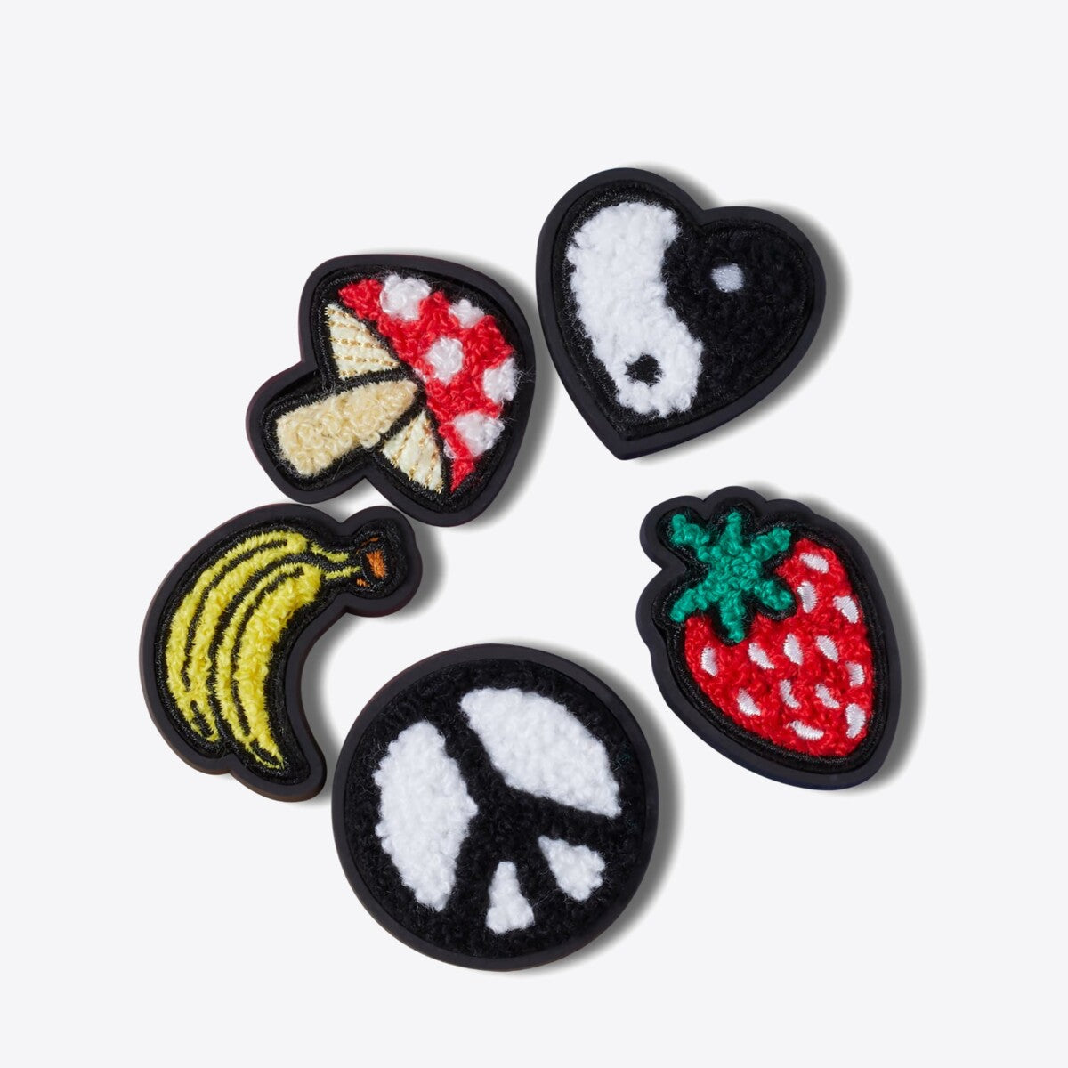 CROCS Jibbitz Peace and Love Tufted Patch 5 Pack Peace and Love - Image 1