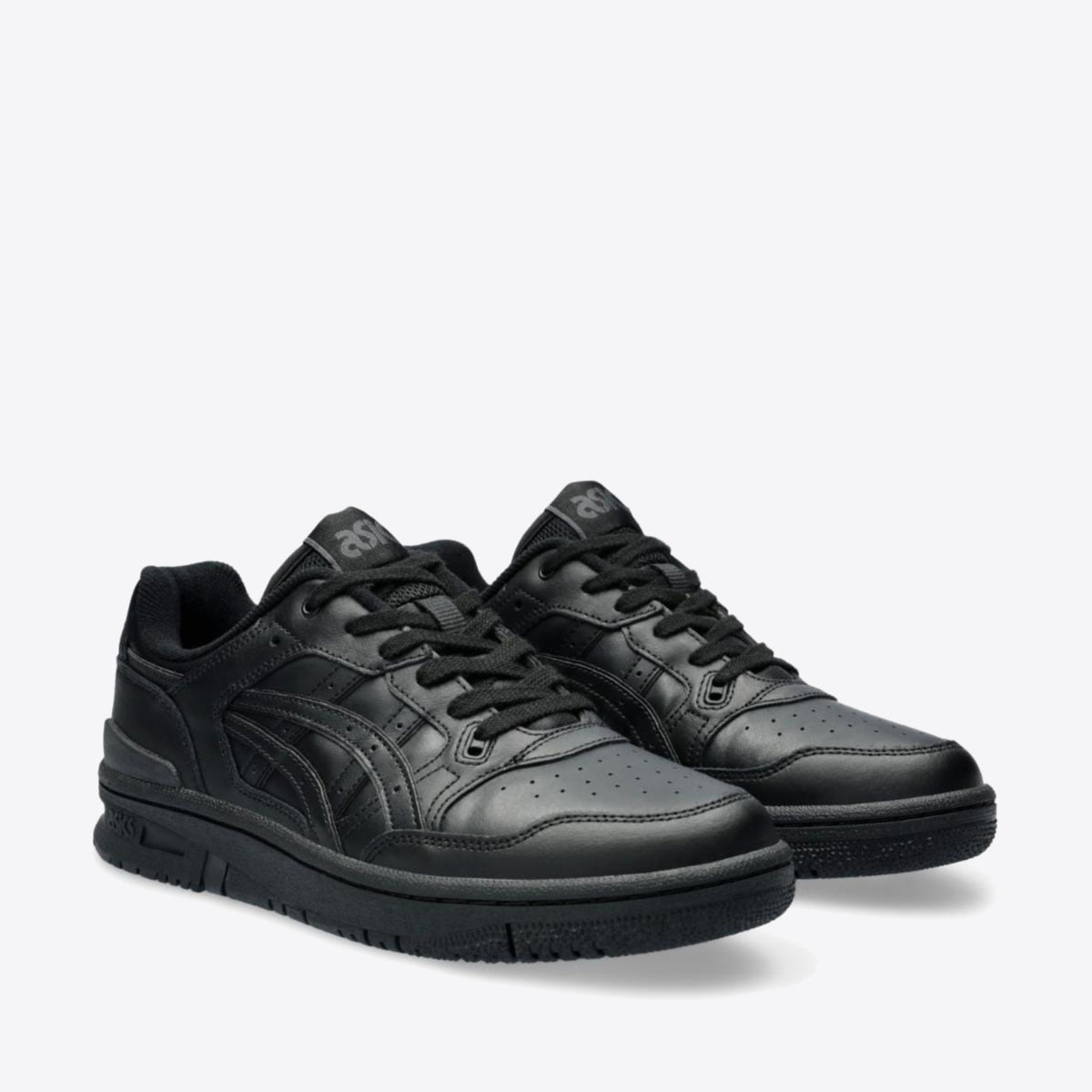 All black leather asics best sale