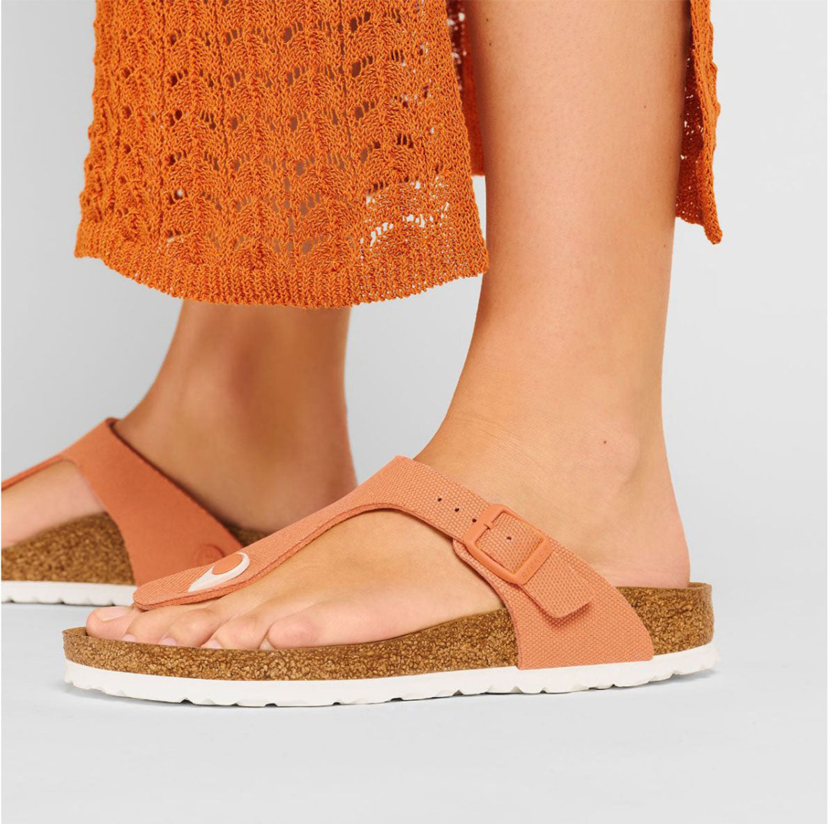 BIRKENSTOCK Gizeh Vegan Canvas - Women's Papaya - Image 7