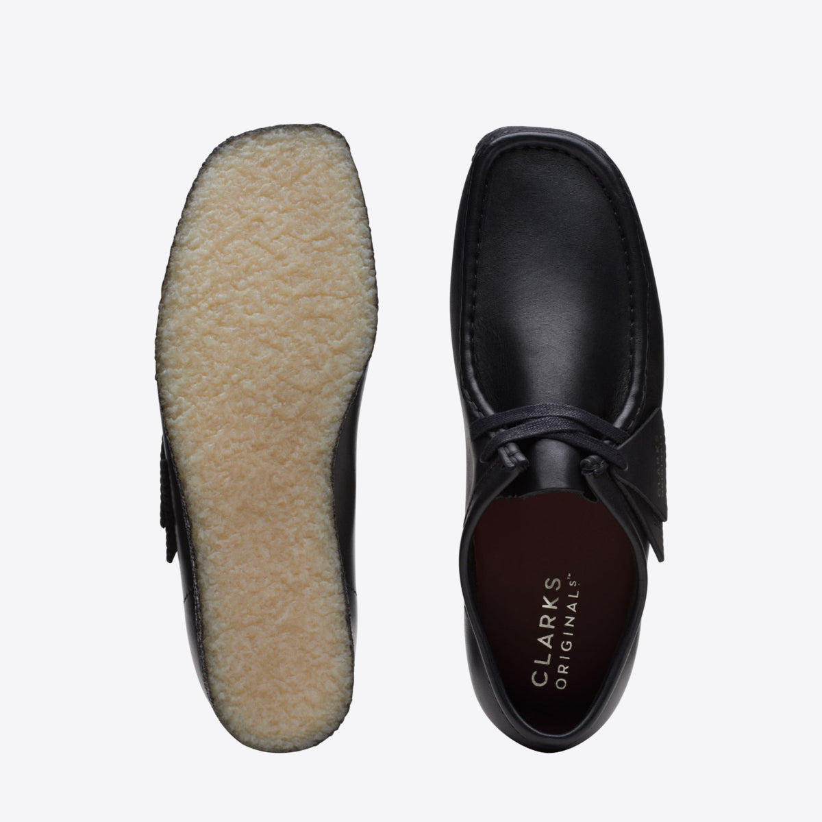 Clarks originals black leather best sale