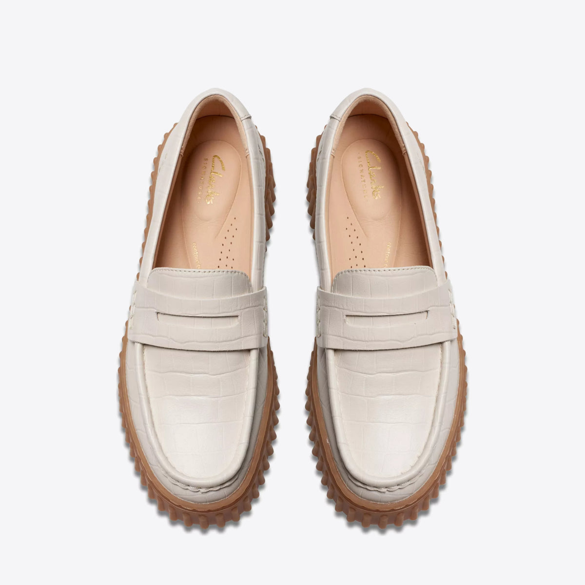 CLARKS Womens Torhill Penny Cream Interest - Image 6