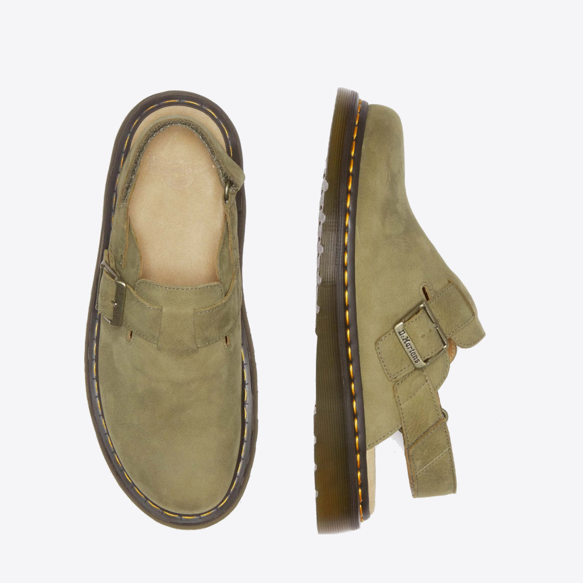 DR MARTENS Jorge II Sling Back Shoe Olive Nubuck - Image 6